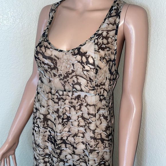 Willow & Clay maxi dress brown tan sleeveless tiered skirt SZ 10 lightweight - Picture 5 of 10